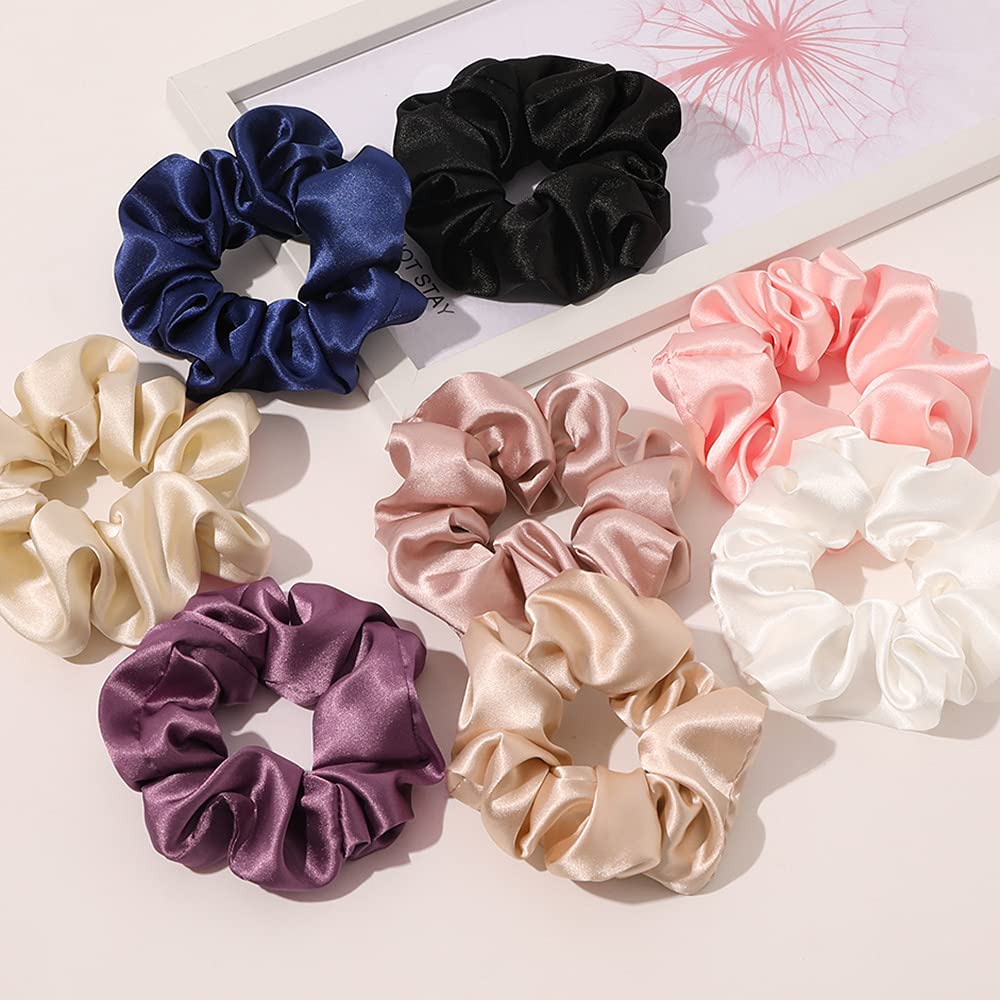 Pack of 12 Satin Scrunchies for women