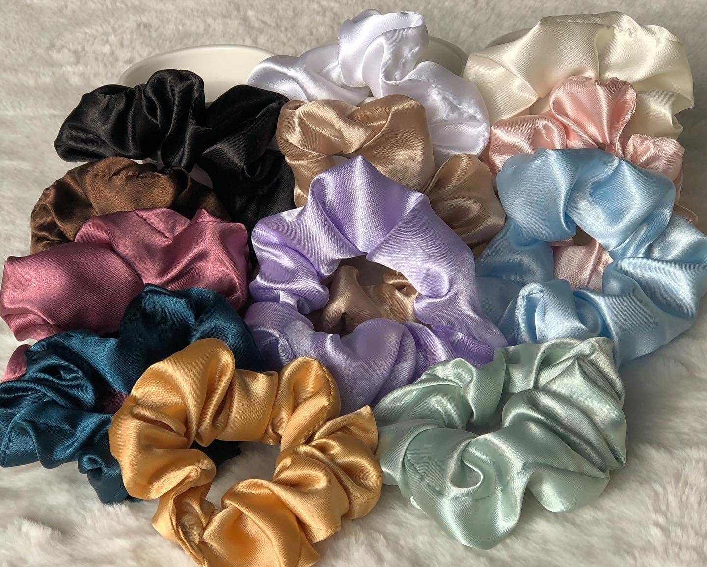 Pack of 20 Satin Scrunchies for women