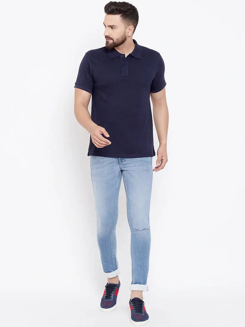 Stylish Polycotton Solid Polos For Men- Pack Of 5