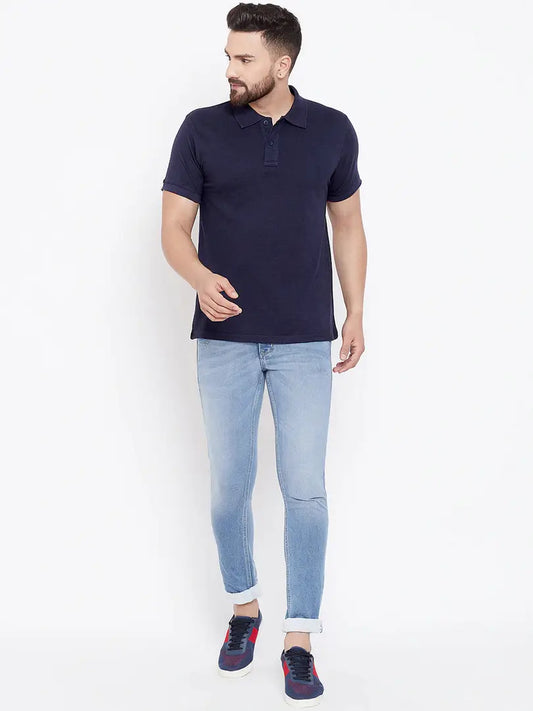 Stylish Polycotton Solid Polos For Men- Pack Of 5