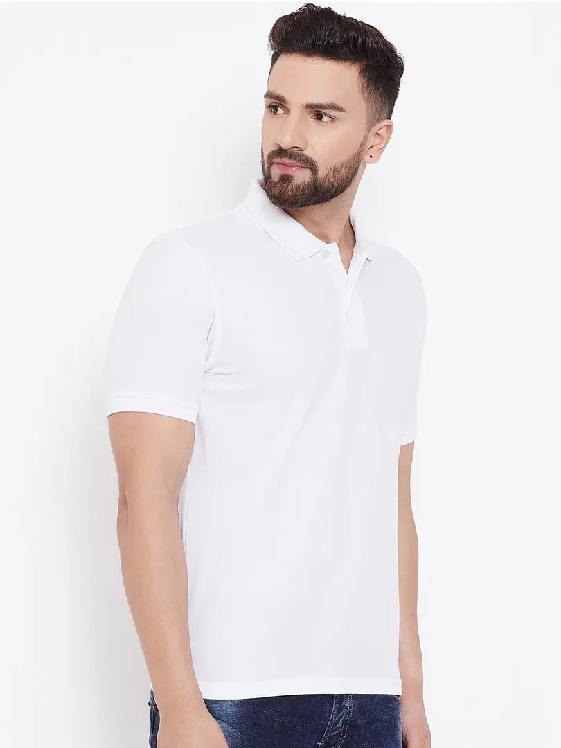 Stylish Polycotton Solid Polos For Men- Pack Of 5