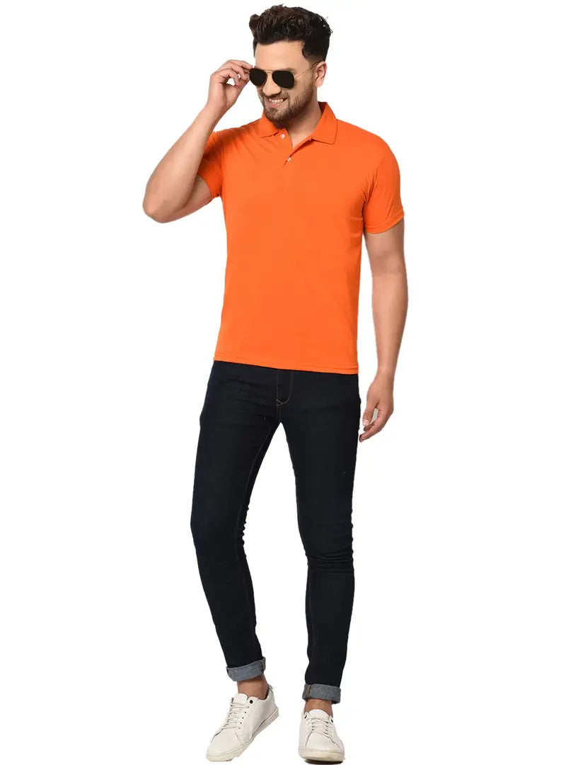 Stylish Polycotton Solid Polos For Men- Pack Of 5