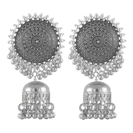 oxidised earring set of 3 combo earrings with chain