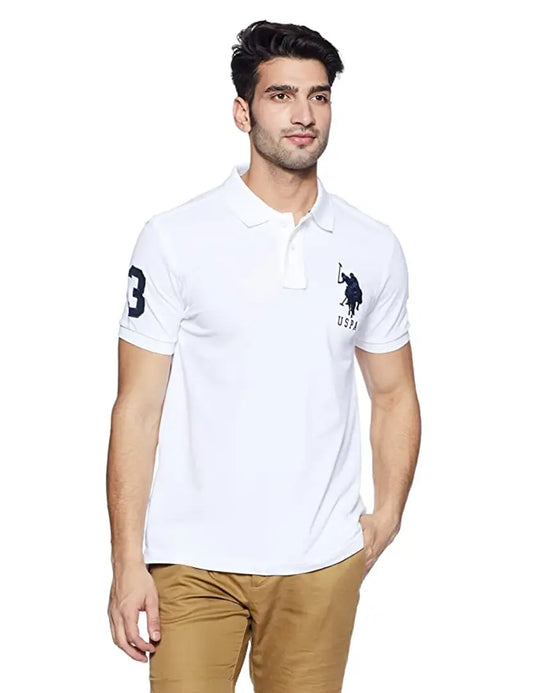 US POLO WHITE T-SHIRT FOR MEN