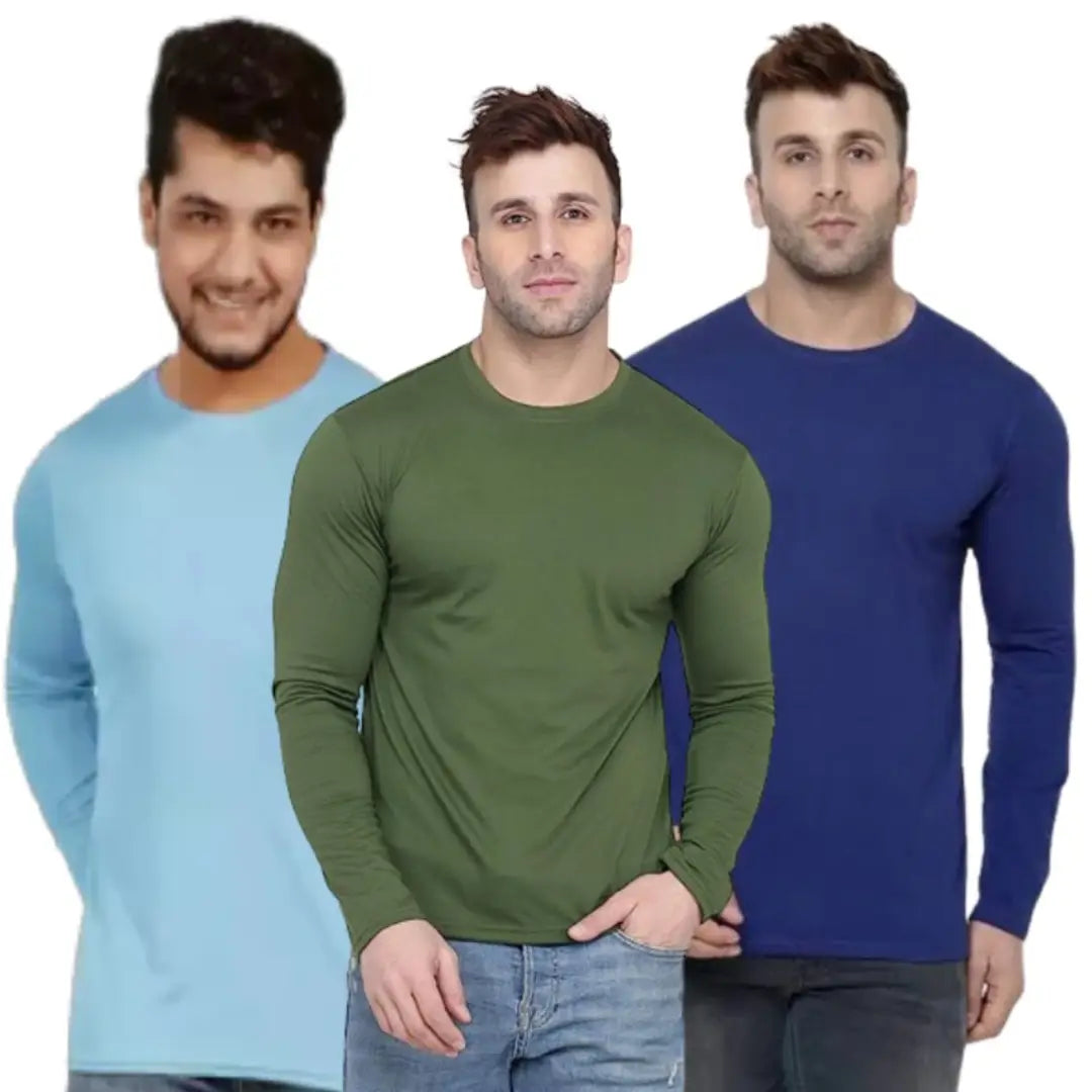 regular men solid TSHIRT combo (pack of 3)