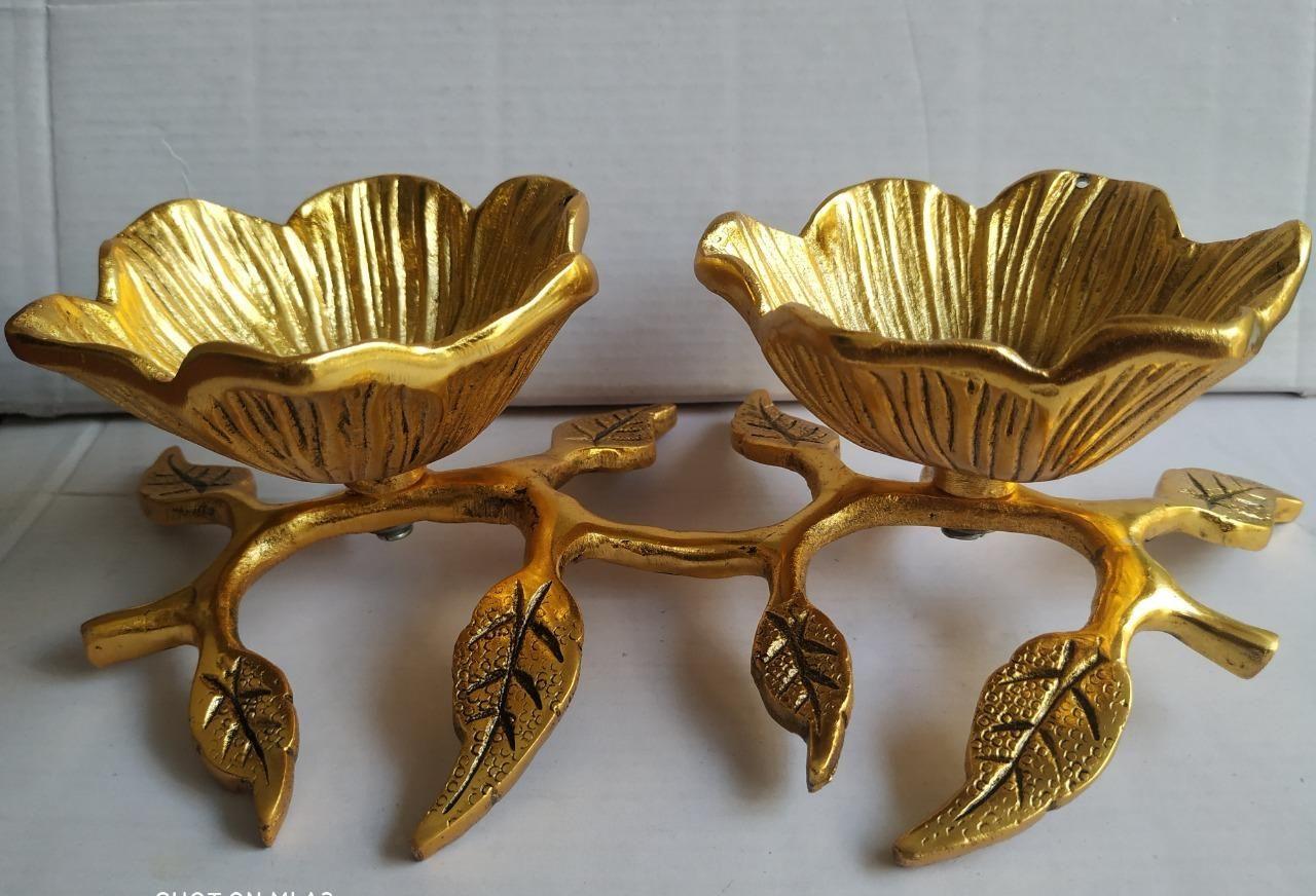 Decorative Unique Dry Fruit Metal Bowls (2 Piece)