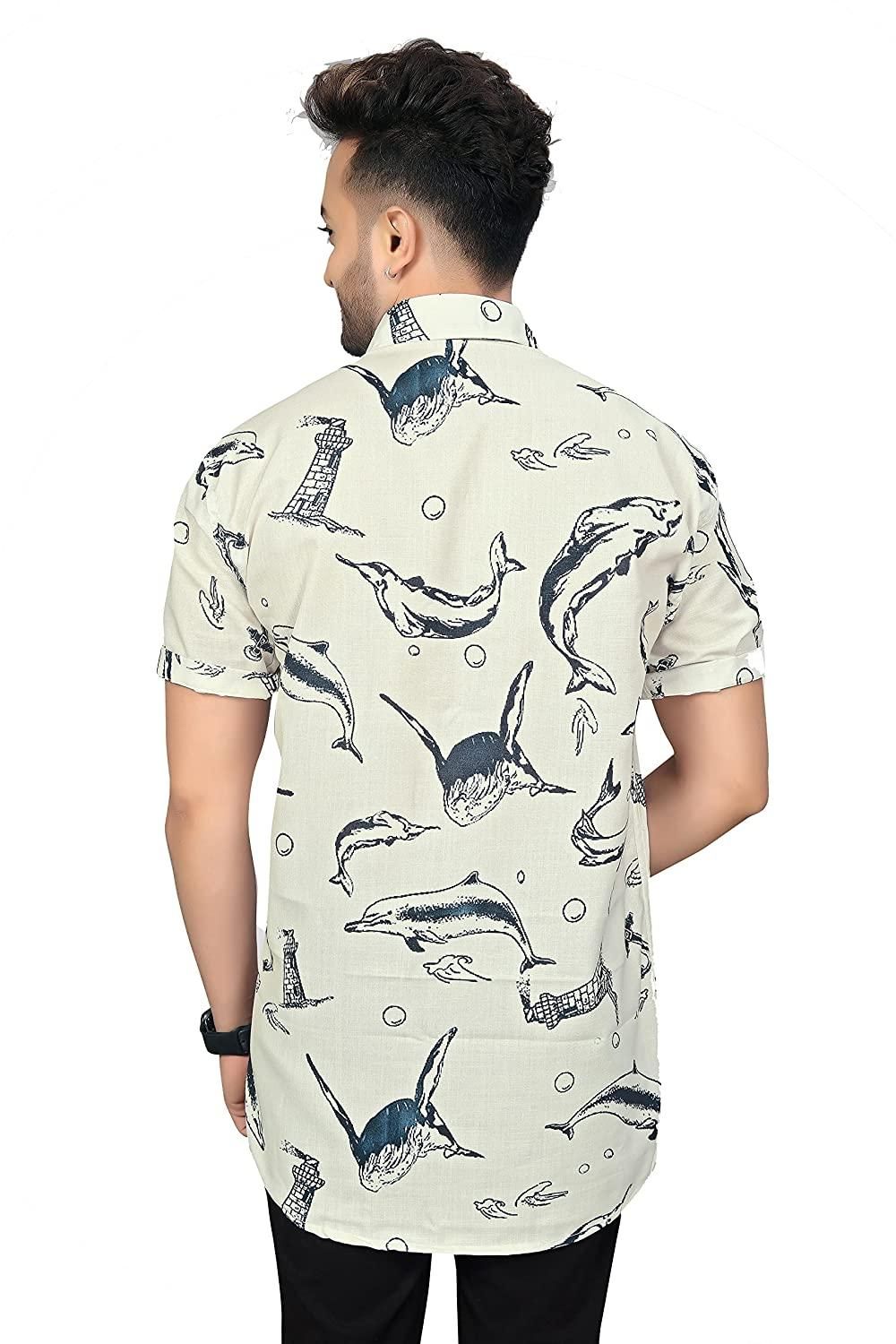 Men Regular Fit Printed Collar Casual Shirt