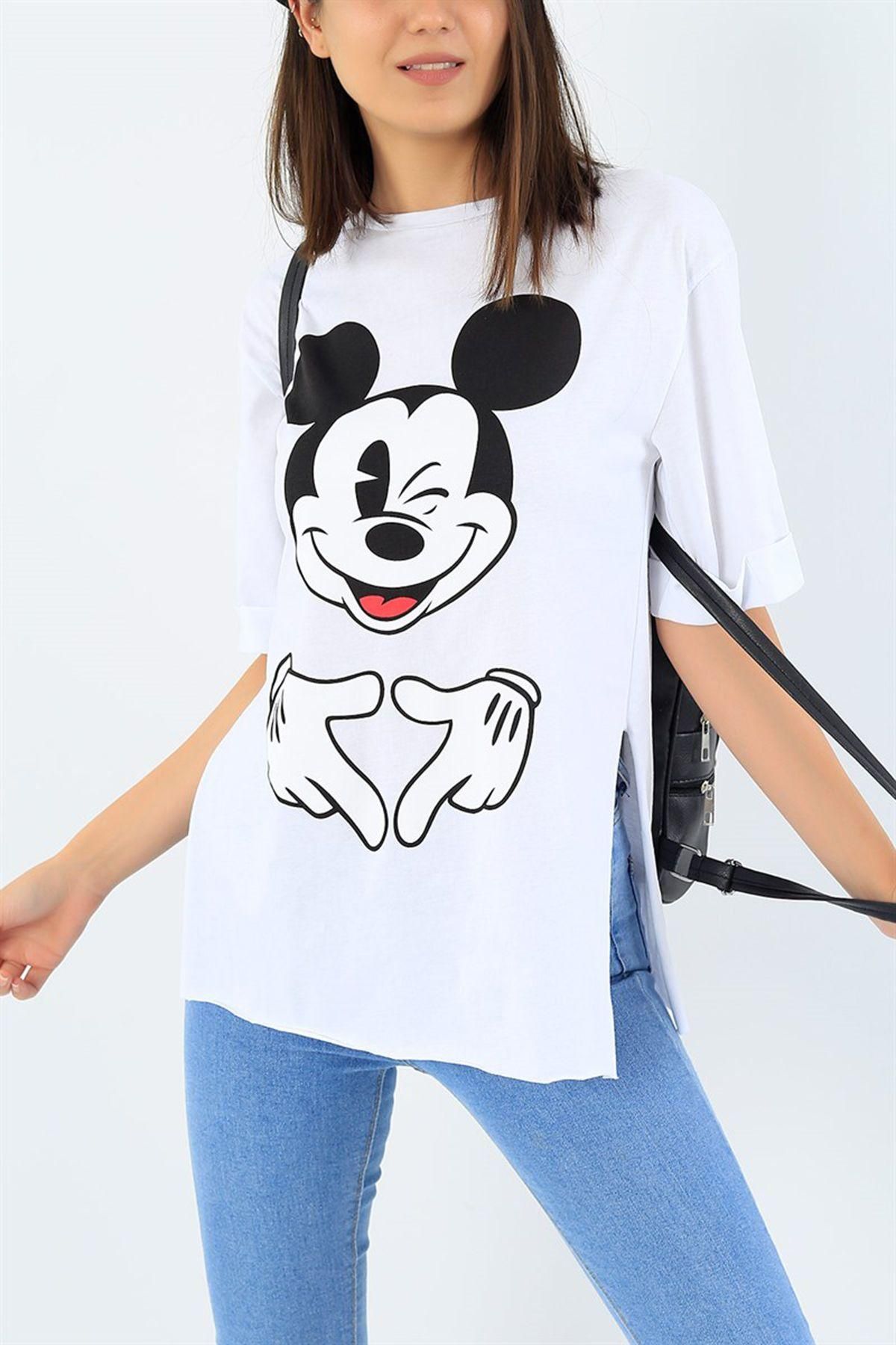 Popster White Printed Cotton Round Neck Regular Fit Half Sleeve Womens T-Shirt