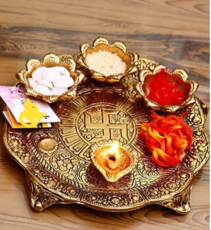 Decorative Metal Pooja Thali