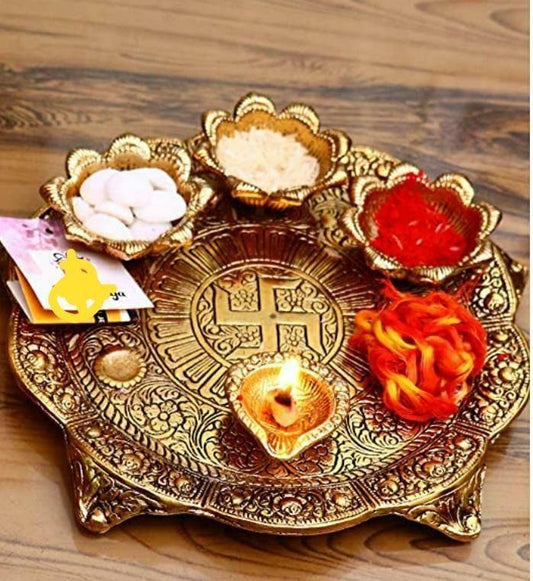 Decorative Metal Pooja Thali