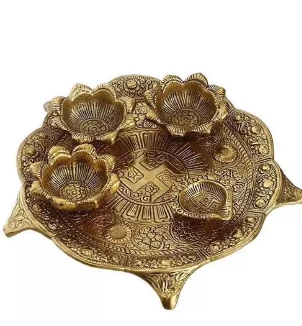 Decorative Metal Pooja Thali