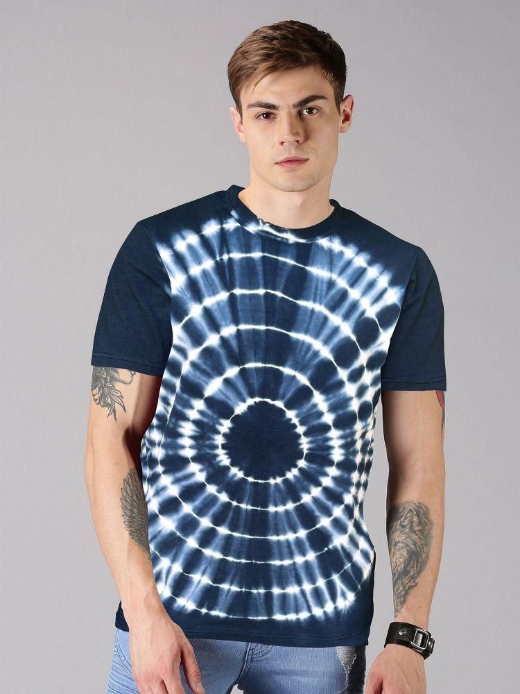 Urgear Cotton Tie & Dye Half Sleeves Mens Round Neck T-Shirt