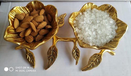 Decorative Unique Dry Fruit Metal Bowls (2 Piece)