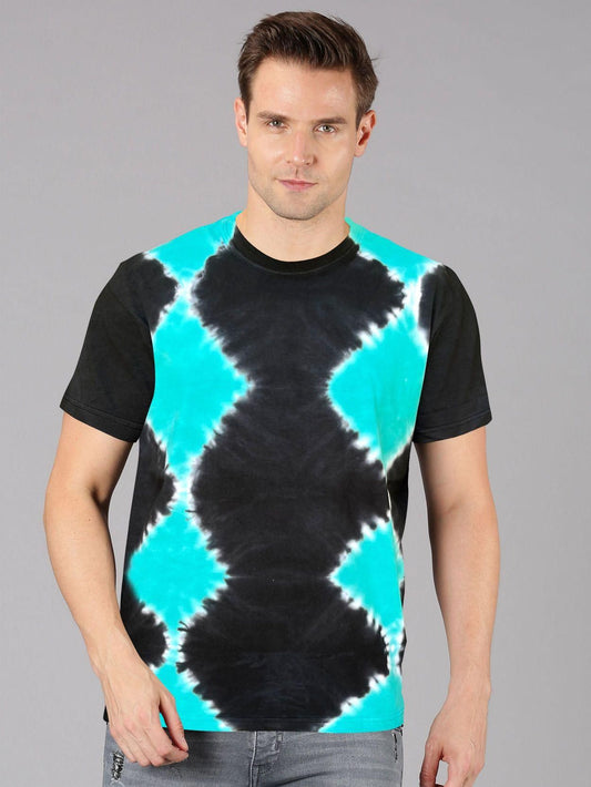 Urgear Cotton Tie & Dye Half Sleeves Mens Round Neck T-Shirt