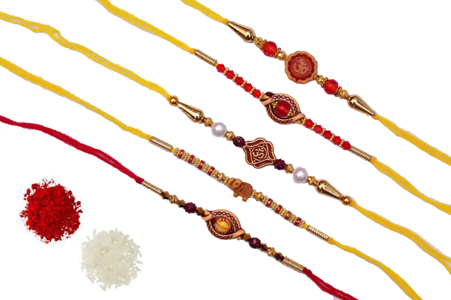 Beautiful Sandalwood Rakhi for Brotyhers Pack of 5